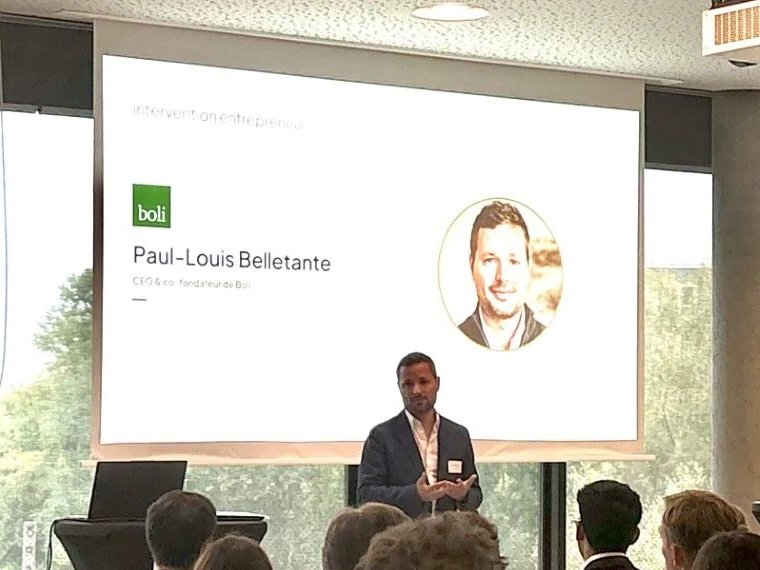Paul-Louis Belletante, CEO et cofondateur de Boli Care, intervient à la Journée des Souscripteurs d’Aquiti